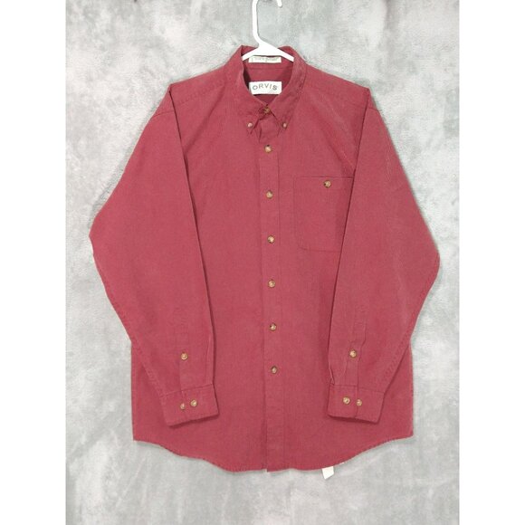 Orvis Shirt Mens Medium Red Plaid Check Long Sleeve Button Down Vintage Casual - Picture 1 of 9